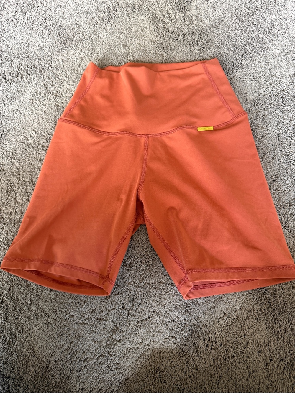 Cleo Harper Coral-Orange High-Waist Bike Shorts